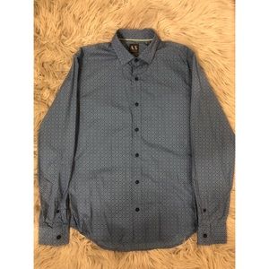 Mens Armani Exchange Blue Long Sleeve Button up!!